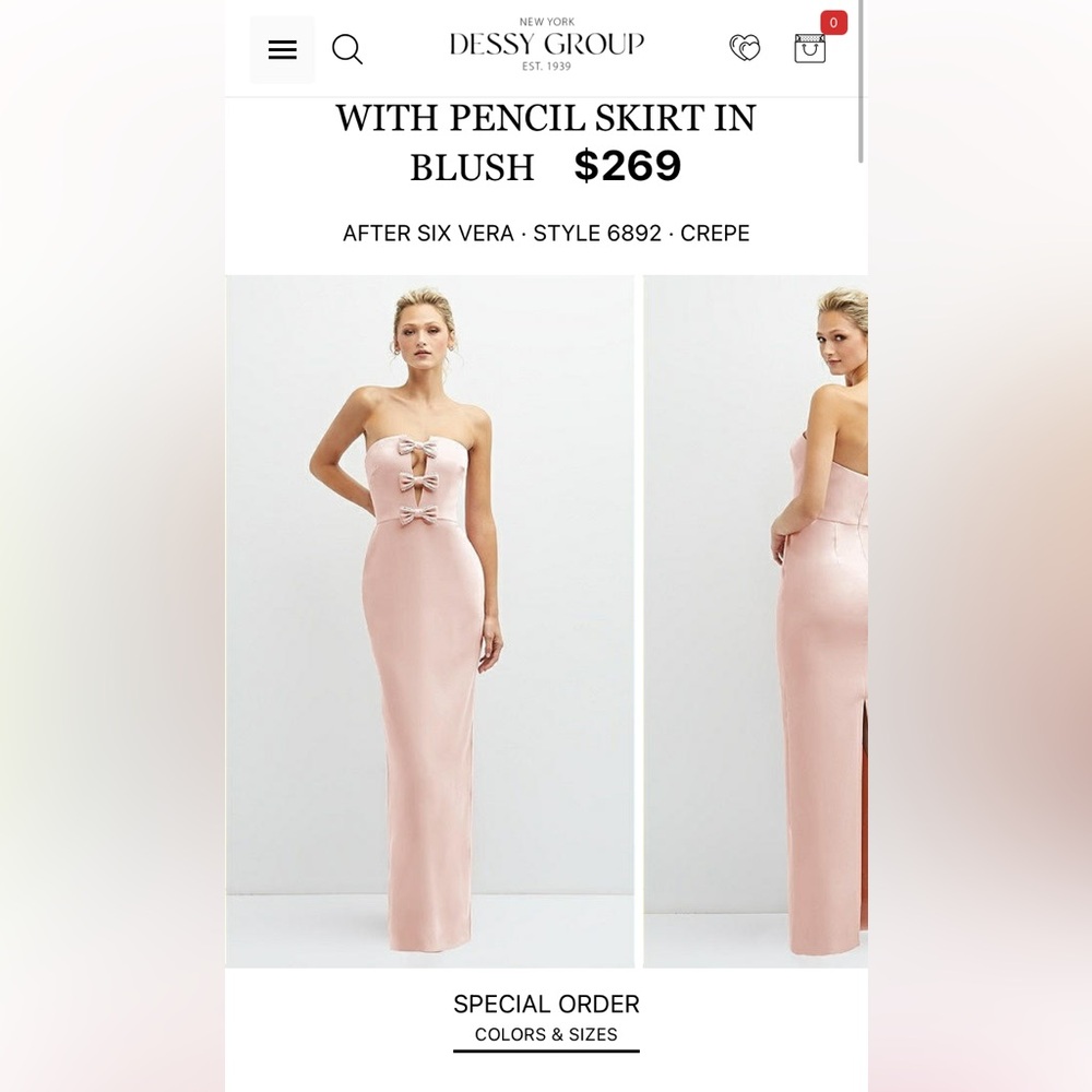 After Six Blush Strapless Dress Bridesmaid Special Event